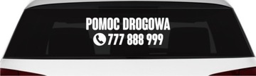Наклейка на окно автомобиля ПОМОЩЬ НА ДОРОЖЕ плюс НОМЕР *80см *Цвета