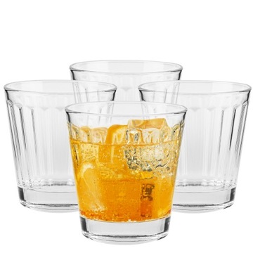 SZKLANKI Niskie Do Napojów Soków Wody Komplet 4x220 ml W PRĄŻKI Arvid