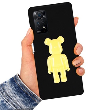 ETUI MATT 3D SILIKONOWE CZARNE + ŻÓŁTY MIŚ DO XIAOMI REDMI NOTE 11 PRO 4G