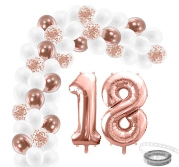 Girlanda balonowa 18 rose gold zestaw balonów 18