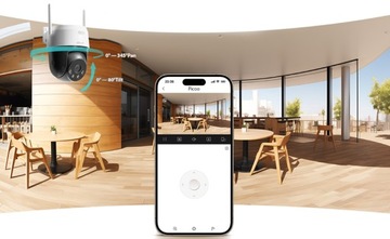 WiFi-мониторинг 6 камер Dahua 5Mpx Приложение Dual Light PTZ Siren Audio