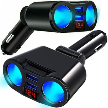 РАЗДЕЛИТЕЛЬ РАЗДЕЛИТЕЛЬ 2 РАЗЪЕМА ДЛЯ ПРИЖИГАЛА USB-УСТРОЙСТВО QC ДЛЯ БЫСТРОЙ ЗАРЯДКИ