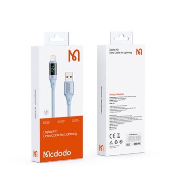КАБЕЛЬ MCDODO С ДИСПЛЕЕМ USB-C БЫСТРАЯ ЗАРЯДКА USB TYPE C 5A 100W 1M