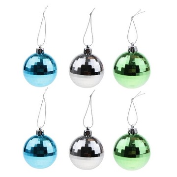 6шт. Набор зеркальных рождественских безделушек, подвесные елочные украшения A