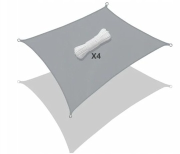 САДОВЫЙ СОЛНЕЧНЫЙ ПАРУС, ВОДОНЕПРОНИЦАЕМЫЙ, 3x2м, СЕРЫЙ