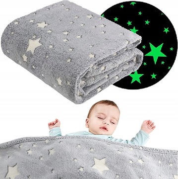 MIĘKKI KOC PLED NARZUTA NA ŁÓŻKO ŚWIECĄCY 150x200 PRZYJEMNY W DOTYKU MODNY