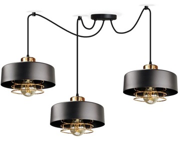 ŻYRANDOL LAMPA WISZĄCA PAJĄK LOFT SPIRO 3 CZARNA