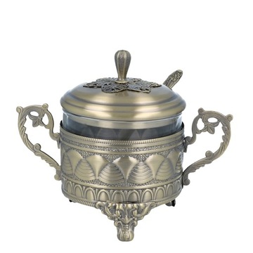 Stylowa CUKIERNICA ZŁOTA metalowa platerowana