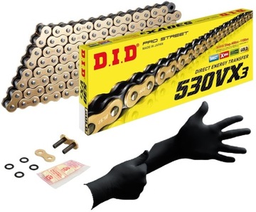 ŁAŃCUCH NAPĘD-OWY DID 50 530 VX3 G&B 114 ZŁOTY