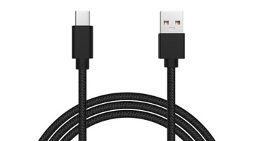 Kabel USB 2.0 A - USB - C 1,0m czarny oplot