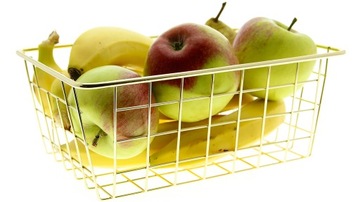 МЕТАЛЛИЧЕСКАЯ КОРЗИНА ИЗ ЗОЛОТОЙ ПРОВОЛОКИ ОРГАНИЗАТОР-УКРАШЕНИЕ ДЛЯ ФРУКТОВ И ОВОЩЕЙ