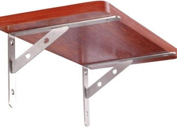 ZESTAW 2x WSPORNIK PÓŁKI KĄTOWNIK POD PÓŁKĘ UCHWYT PODPÓRKA SREBRNY 20cm