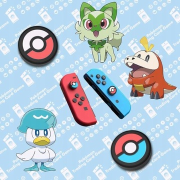 NAKŁADKI GRIPY GUMKI NA GRZYBKI JOY-CON DO NINTENDO SWITCH 4SZT POKEBALL
