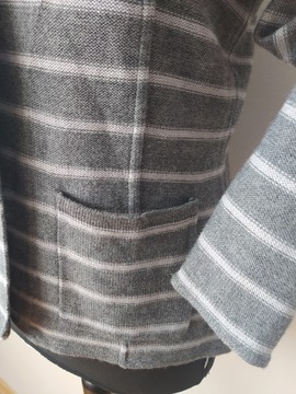 TAHARI dzianinowy żakiet sweter wełna merynosa S