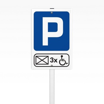 Znak na stelażu PARKING DLA INWALIDÓW koperta 3x