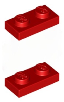 LEGO Płytka 1x2 Czerwony Red 3023 302321 2szt NOWA