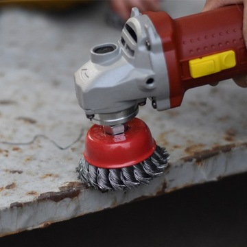 SZCZOTKA NA WIERTARKĘ WKRĘTARKĘ DRUCIANA 125mm XXL