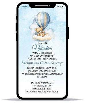 E-zaproszenia ZAPROSZENIE elektroniczne CHRZEST