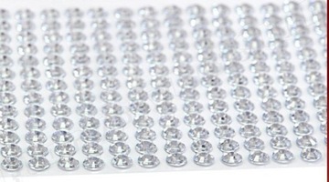 Dżety diamenty cyrkonie samoprzylepne śr.6mm/260szt, 10 kolorów do wyboru.