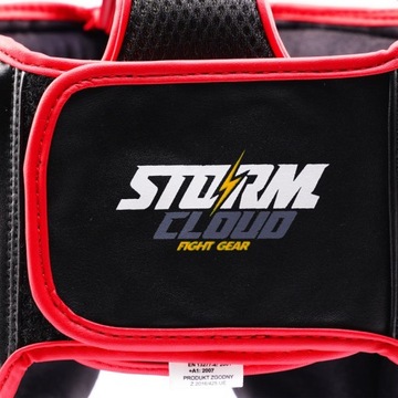 StormCloud Kask Bokserski dla dzieci Lynx Czarno-Czerwony Junior S
