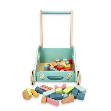 ДЕРЕВЯННАЯ ПЕРЕНОСКА-ТОЛКАЧКА LELIN С БЛОКАМИ