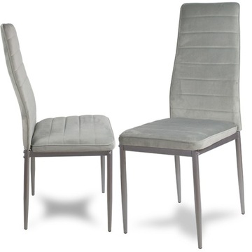 Krzesło eleganckie WELUR szare SALON 704V