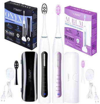 SZCZOTECZKA SONICZNA ELEKTRYCZNA DO ZĘBÓW ZESTAW DLA 2 VITAMMY ONYX + AURUM