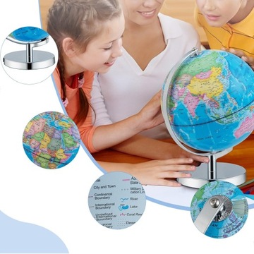 WORLD GLOBUS С ПОДСВЕТКОЙ И ПОДСТАВКОЙ, ОБРАЗОВАТЕЛЬНЫЙ ИНСТРУМЕНТ 3 В 1
