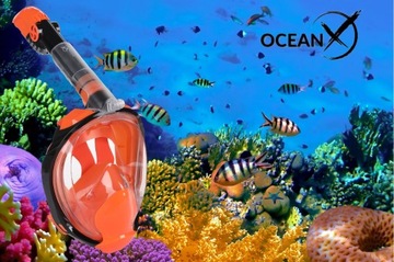 Maska Do Nurkowania Snorkelingu Pełnotwarzowa Profesjonalna OceanX L/XL