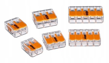 SZYBKOZŁĄCZKI ZŁĄCZKI INSTALACYJNE WAGO 221 ZESTAW KOMPLET 60szt