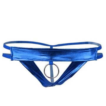 4 kolory Męska bielizna T Back Niski stan Męskie bikini G String Stringi Niebieskie