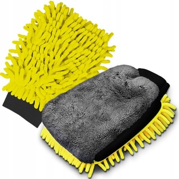 ПЕРЧАТКИ ИЗ МИКРОФИБРЫ ДЛЯ МОЙКИ АВТОМОБИЛЯ 3 В 1 НЕЖНАЯ ДЛЯ КРАСКИ МЯГКАЯ ГУБКА