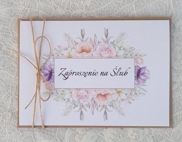 GOTOWE ZAPROSZENIA ŚLUBNE DO UZUPEŁNIENIA ROSE