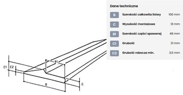 ОТВАЛ КОВША HB500 100X21MM 3 МЕТРА. ЭКСКАВАТОРЫ-ПОГРУЗЧИКИ БУЛЬДОЗЕРЫ ГРЕЙДЕРЫ
