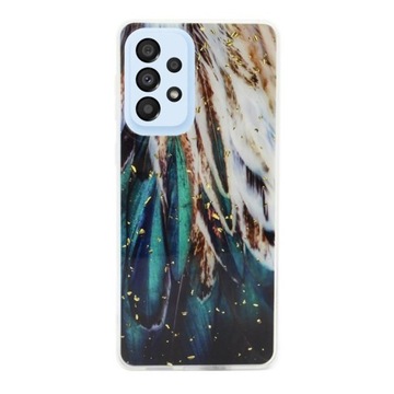Etui Gold Glam do Samsung Galaxy A33 5G A336 pióra Case Pokrowiec