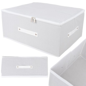 ORGANIZER POJEMNIK PUDEŁKO USZTYWNIANY ZAMEK PRZECHOWYWANIA UBRAŃ 45x35x20