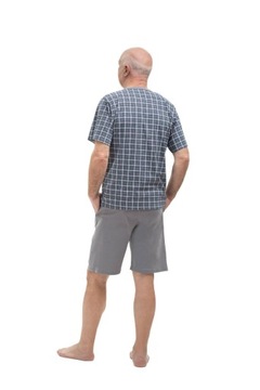 МУЖСКАЯ ПИЖАМА 2XL БРЮКИ С КОРОТКИМ РУКАВОМ С ПОКРЫТИЕМ ХЛОПКА ДЛЯ ПАПА БАБУШКА И ДЕДА СЕРАЯ