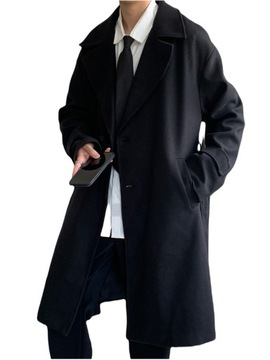 ELEGANCKI PŁASZCZ MĘSKI BIZNESOWY CIEPŁY GUZIKI JESIENNO ZIMOWY MODNY