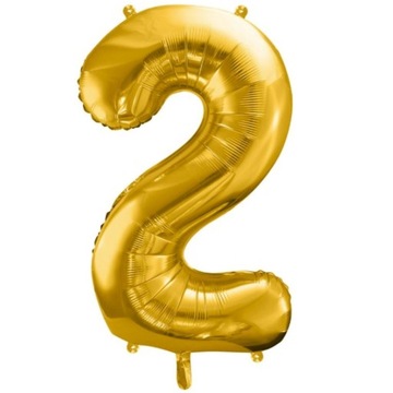 BALON CYFRA ZŁOTA NUMER FOLIOWY URODZINY DWA ROCZNICA XXL 71 CM ZŁOTO