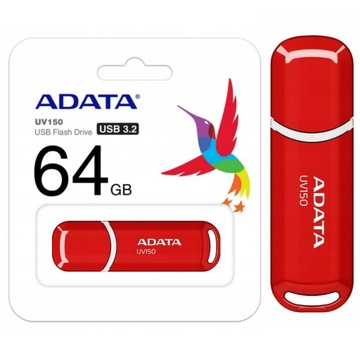 Adata PAMIĘĆ ZEWNĘTRZNA odczyt 90Mb/s 64GB USB 3.2 Gen. 1 Wstrząsoodporność
