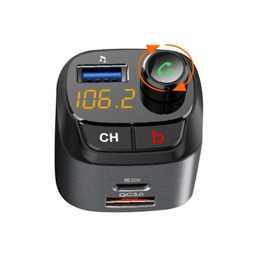 МОЩНОЕ автомобильное зарядное устройство с Bluetooth FM-передатчиком 36 Вт QC3.0 USB-C