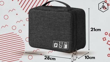 TORBA ORGANIZER NA KABLE ŁADOWARKI PODRÓŻ PRACY POJEMNA 5 RZEPÓW GRATIS XL