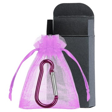 Подарочная упаковка, коробка, картон, шифоновый мешочек, карабин.