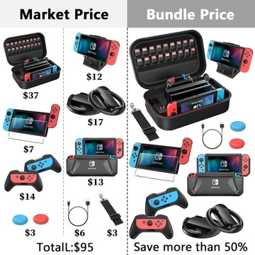 Защитный чехол для переключателя Nintendo с аксессуарами