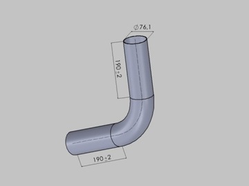 Kolanko Nierdzewne Układ Wydechowy fi 76,1mm 75°