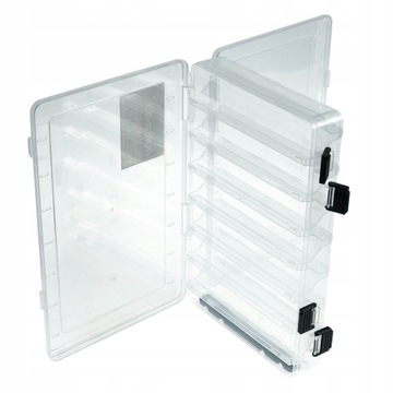 ДВУХСТОРОННЯЯ КОРОБКА 27,5см*17см*5см 14 ОТДЕЛЕНИЙ ДЛЯ ПИЛКЕРОВ, ВОБЛЕРОВ, СПИННЕРОВ