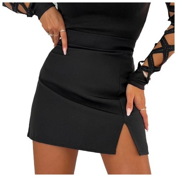 SPÓDNICA SPÓDNICZKA DAMSKA MINI CZARNA L/XL