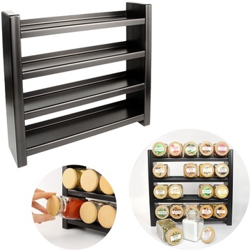 PRZYPRAWNIK organizer na przyprawy STOJAK metal CZARNY solidny