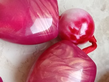 Розовые длинные жемчужные бусины в стиле бохо, блестящие малиново-красные пластиковые 99