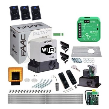 Zestaw FAAC DELTA 2 740 do 500 kg + Lampa XLED + Listwa 5M + WIFI SUPLA